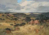 Eben van der Merwe, Free State Landscape, 1999, oil on board