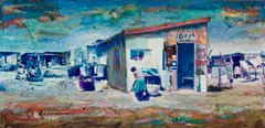 The Hot Spot by Willie Bester, 1992, mixed media on board, sold Feb 2026