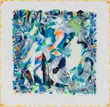 Hannatjie van der Wat, Untitled (Abstract in Blue and Orange), 1993, colour monotype on paper