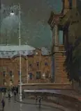 Sydney Carter, Raadsaal (Old Council Hall), watercolour on paper laid down on board