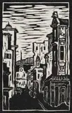 Gregoire Boonzaier, District Six, Street Scene, 1979, linocut on paper