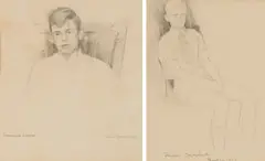 Larry Scully, Raymond Clark; Douglas Oosterlaak, two, 1951, pencil on paper
