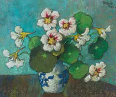 Conrad Theys, Nasturtiums in a Vase, 2003, pastel on paper