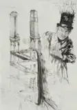 Diane Victor, The Grand Magician, 2012, drypoint and chine collé on paper