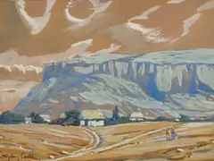 Sydney Carter, Near Leribe, Basutoland, watercolour on paper laid down on board