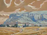 Sydney Carter, Near Leribe, Basutoland, watercolour on paper laid down on board