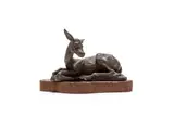 Jo Roos, Impala, bronze with a brown patina, on a wooden base