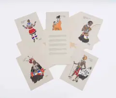 Barbara Tyrrell, African Tribal Dress, Set I, portfolio, gouache on paper