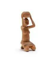 Julius Mfethe, Kneeling Woman with Pot, carved wood