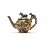 Teapot with zebra and floral decoration by Ardmore Ceramic Studio, 2001, painted and glazed ceramic, sold Feb 2026