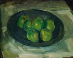 Clément Serneels, Stillewe met Appels (Still Life with Apples), 1964, oil on board