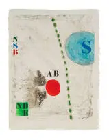 James Coignard, Untitled (Abstract with Red Circle), carborundum and etching on paper