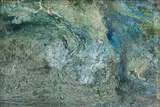Huibrecht de Hart, Anthropo-Aqua V, 2025, oil, marble dust, acrylic, salt and varnish on canvas