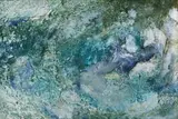 Huibrecht de Hart, Anthropo-Aqua I, 2025, oil, marble dust, acrylic, salt and varnish on canvas