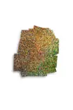 John Lizamore, Falling Leaves, 2025, acrylic, primer and varnish on brown paper bags and cardboard on a wooden base