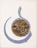 Keamogetsoe Hlungwani, Burnt Sequoia, 2025, ink and ribbon on canvas