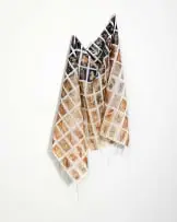 Monique Day-Wilde, Common Threads, 2025, mixed media: tea bags, fabric, ink and thread