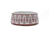 Kalahari Studio, Bowl with white wave pattern, terracotta with overglaze slip trail decoration