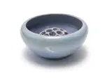 Linn Ware, Tapering bowl with inverted rim and floral frog, two, double-glazed, hand-thrown earthenware