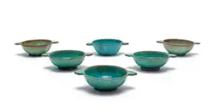 Linn Ware & Ceramic Studio, Six soup bowls, double-glazed hand-thrown earthenware