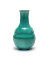 Linn Ware, Bulbous vase with elongated neck, double-glazed, hand-thrown earthenware
