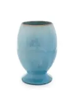 Linn Ware & Ceramic Studio, Bulbous vase on pedestal, double-glazed, hand-thrown earthenware