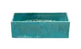 Globe Potteries, Rectangular trough with flower frog, two, turquoise-glazed earthenware