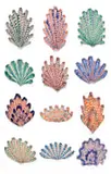 Lucie de Moyencourt, Twelve glazed ceramic shells, hand-painted and glazed ceramic