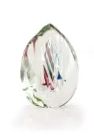 David Reade, Clear glass free-form faceted objet d'art with coloured inclusions, hand-blown glass