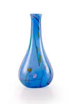 Liz Lacey, Lilac baluster-form glass vase with coloured cane and millefiori inclusions, hand-blown glass