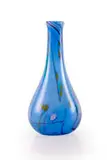 Liz Lacey, Lilac baluster-form glass vase with coloured cane and millefiori inclusions, hand-blown glass