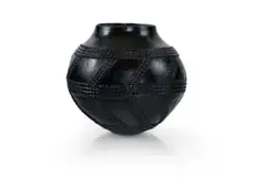 Ukhamba with relief and applied design by Penny Gumbi, earthenware, sold Jun 2026