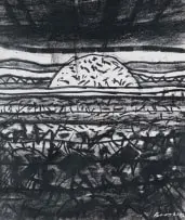 Robert Brooks, Rising Sun, 2002, charcoal on paper