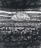 Robert Brooks, Rising Sun, 2002, charcoal on paper