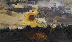Robert Brooks, Landscape at Sunrise, oil on board