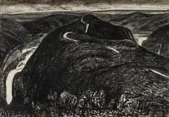 Michael Hallier, Fish River, 1987, charcoal on paper