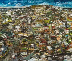 Helen Timm, Hill Settlement, 1995, oil on board