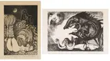 Michael Hallier, Porky and Bess; They Shoot Dragons Don't They, two, etching on paper