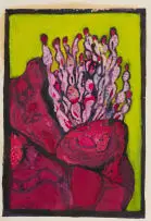 Brian Bradshaw, Pink Cactus, mixed media on paper