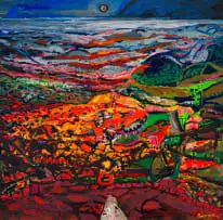 Robert Brooks, An Extensive Landscape, oil on board