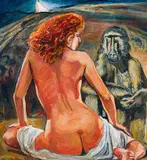 Michael Hallier, Picnic Adieu, 1993, oil on board