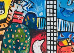 Michael Hallier, Abstract Forms, 1980, oil on card