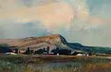 Christopher Tugwell, Sunlit Mountains, 2017, oil on board