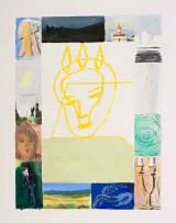 Simon Stone, Yellow Face, watercolour and pencil