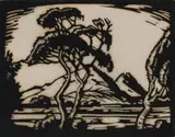 Jacobus Hendrik Pierneef, Potgietersrus, Berge (Potgietersrus, Mountains) (Nilant 63), linocut on rice paper