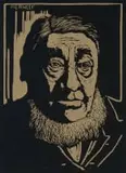 Jacobus Hendrik Pierneef, Paul Kruger (Nilant 120), linocut on grey paper