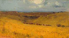 Adriaan Boshoff, Scene Belfast (E. Tvl), oil on canvas laid down on board