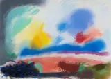 Kevin Atkinson, Abstract Composition, pastel on paper