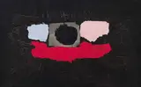 Sam Nhlengethwa, Abstract in Four Colours: Black, White, Red and Pink, oil on canvas