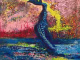 Gabriel Tsolo, Abstract Bird, oil on board